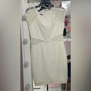 Off white shear lace dress